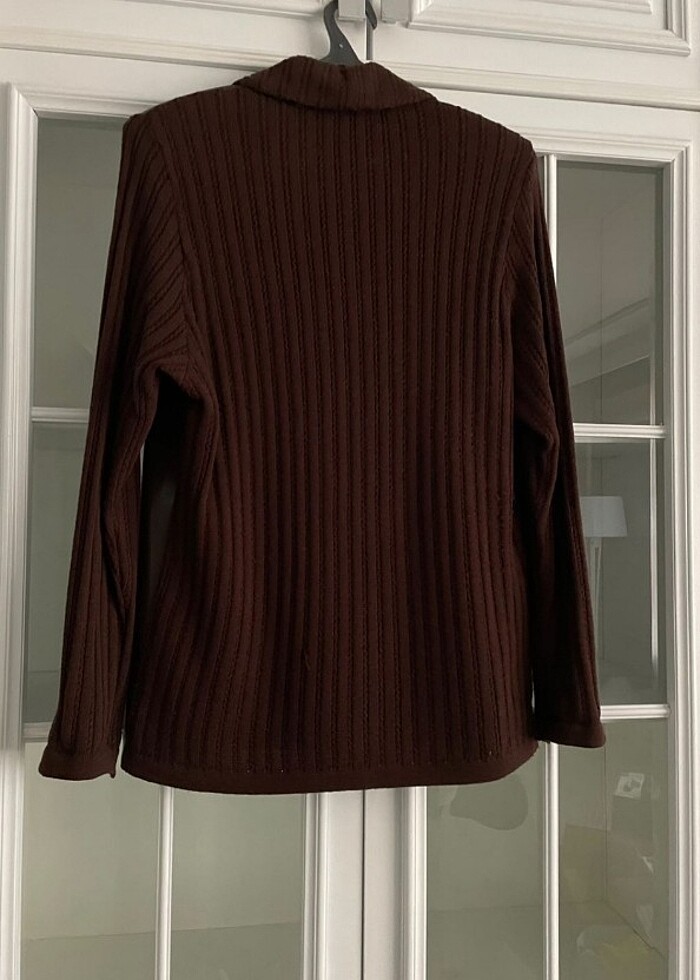 Koyu kahverengi hırka  - Görsel 2