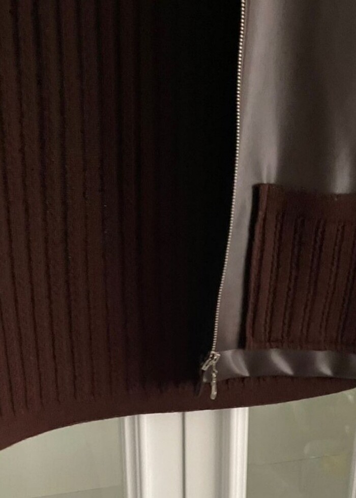 Koyu kahverengi hırka  - Görsel 5