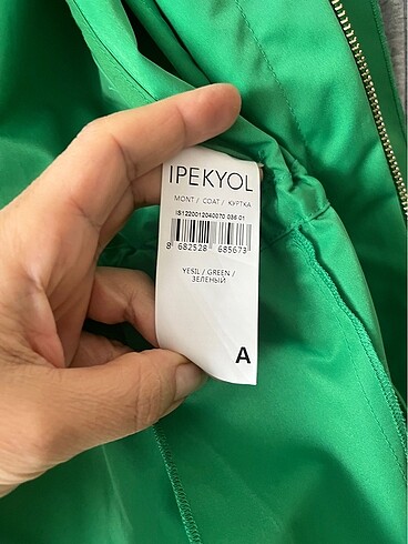 s Beden yeşil Renk İpekyol Mont