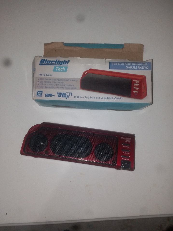 Kırmızı Bluetooth Hoparlör - Görsel 4