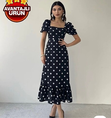 Puantiyeli elbise
