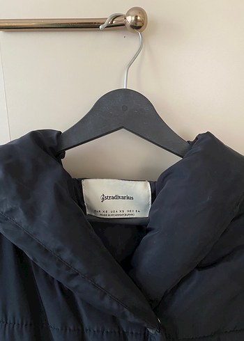 Düğmeli Mavi Kadın Kışlık Mont şişme mont - Görsel 6