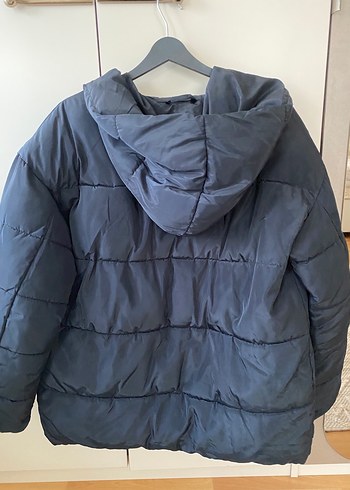 Düğmeli Mavi Kadın Kışlık Mont şişme mont - Görsel 10