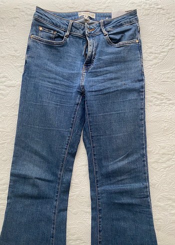 Denim Pantolon jena mango ispanyol paça - Görsel 7