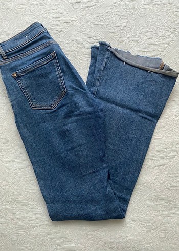 Denim Pantolon jena mango ispanyol paça - Görsel 5