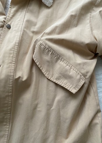 Keten trençkot kabanımsı bej rengi hooops marka tarz - Görsel 6