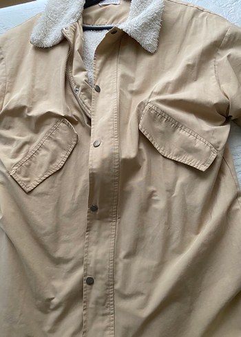 Keten trençkot kabanımsı bej rengi hooops marka tarz - Görsel 7