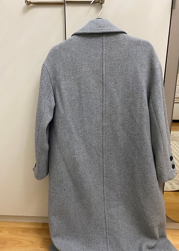 Gri Zara Yün Karışımlı Kaban - Görsel 5