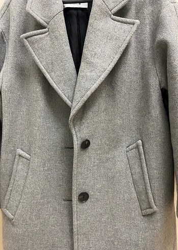 Gri Zara Yün Karışımlı Kaban - Görsel 3