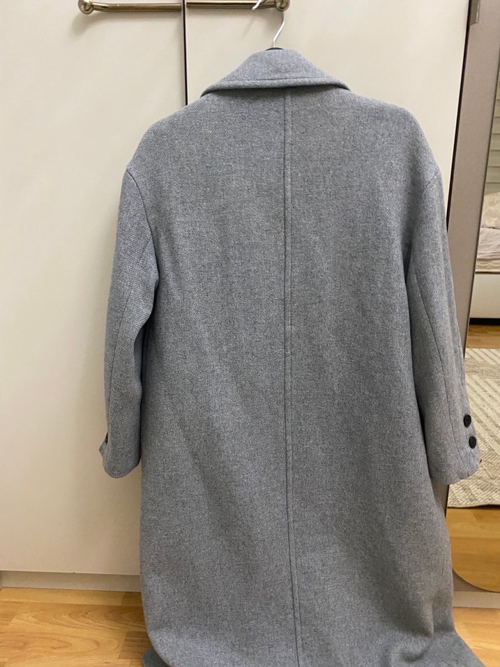 Gri Zara Yün Karışımlı Kaban - Görsel 5