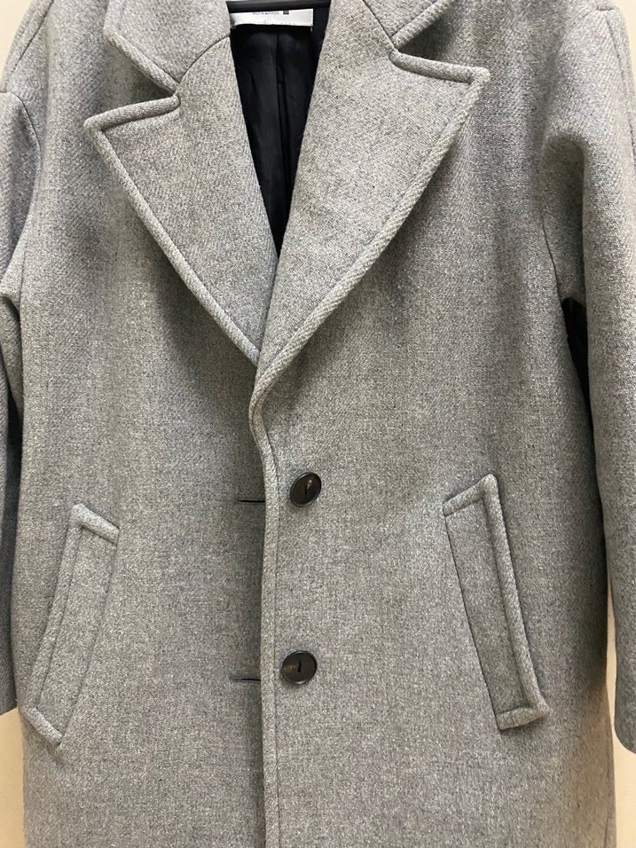 Gri Zara Yün Karışımlı Kaban - Görsel 3