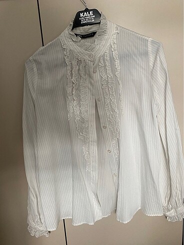 Zara saten beyaz gömlek - Görsel 5