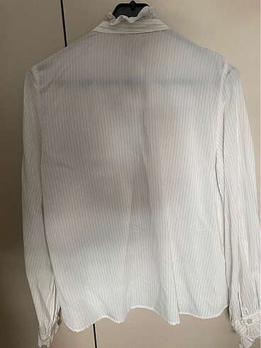 Zara saten beyaz gömlek - Görsel 8