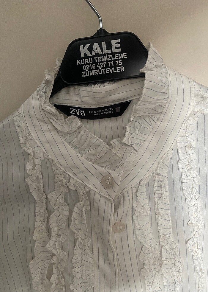 Zara saten beyaz gömlek - Görsel 2