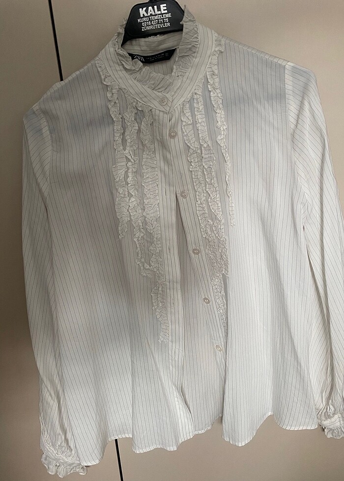 Zara saten beyaz gömlek - Görsel 4