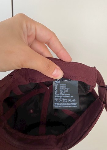 Bordo Kadın Street Wear Şapka h&m marka hiç kullanılmadı - Görsel 4