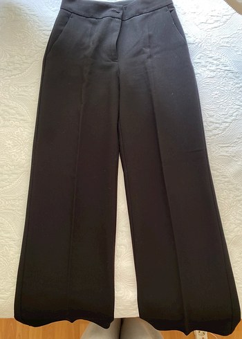 Siyah Kadın Midi Kumaş Pantolon mango palazzo siyah pantolon - Görsel 4