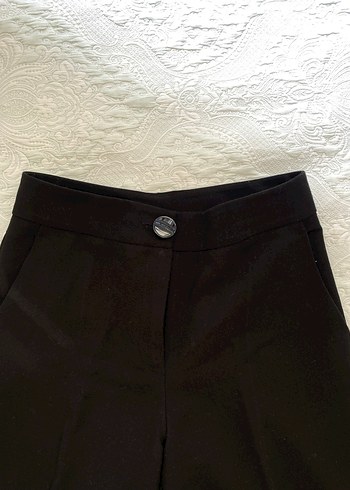 Siyah Kadın Midi Kumaş Pantolon mango palazzo siyah pantolon - Görsel 6