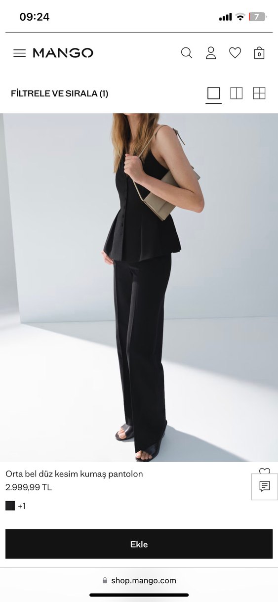 Siyah Kadın Midi Kumaş Pantolon mango palazzo siyah pantolon - Görsel 2