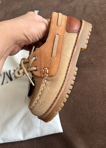 24 Beden kahverengi Renk Zara Erkek Çocuk Kahverengi Süet Loafer