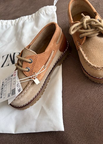 24 Beden Zara Erkek Çocuk Kahverengi Süet Loafer