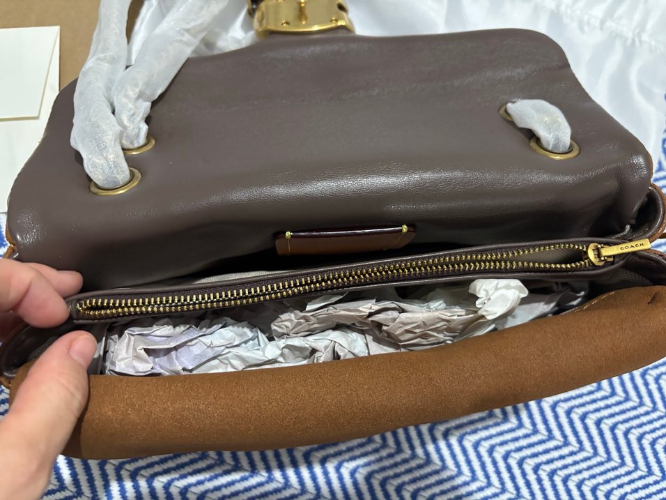 Kahverengi Süet Coach Kadın Çanta - Görsel 5