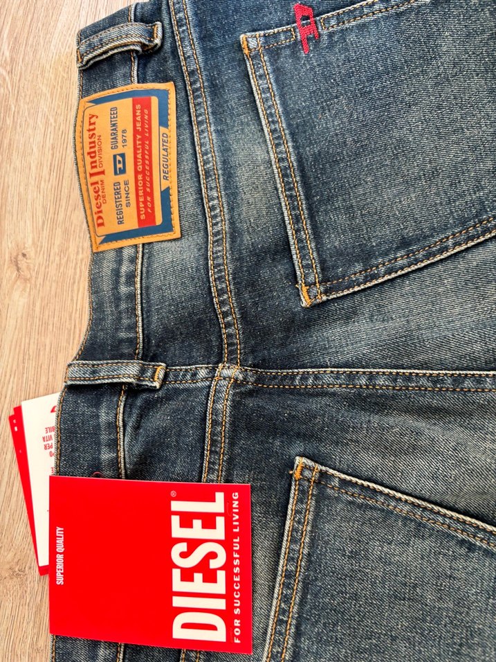 Diesele Erkek Gri Mavi Regular Fit Kot Pantolon - Görsel 5