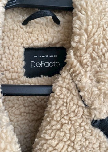 Defacto Defacto Kürklü Detaylı Siyah Deri Kadın Biker Ceket