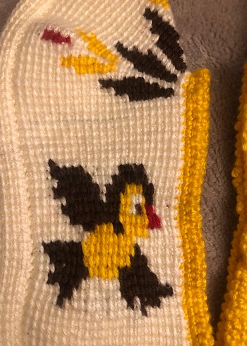 Kuş Desenli Örgü Kadın patik - Görsel 2