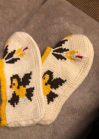 Kuş Desenli Örgü Kadın patik - Görsel 4