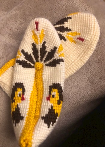 Kuş Desenli Örgü Kadın patik - Görsel 5
