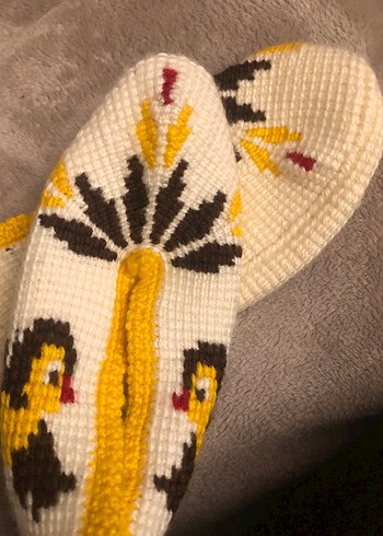 Kuş Desenli Örgü Kadın patik - Görsel 6
