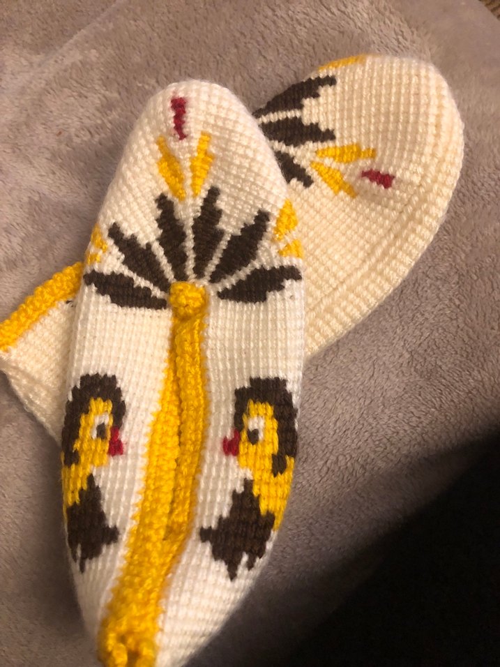 Kuş Desenli Örgü Kadın patik - Görsel 5