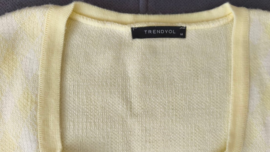 Sarı Fermuarlı Kadın crop bluz - Görsel 2