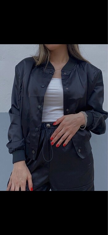 Saten bomber ceket