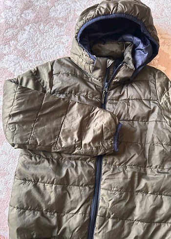 Kapüşonlu Erkek Çocuk haki Mont - Görsel 5