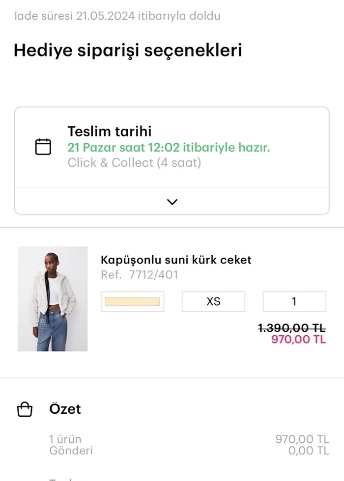 Pull&Bear kürk ceket - Görsel 4