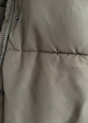 Bej Uzun Kadın Kışlık Mont Kapüşonlu - Görsel 2