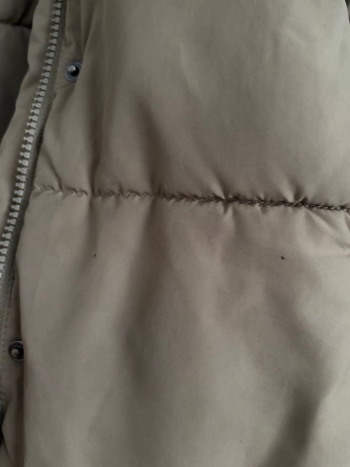 Bej Uzun Kadın Kışlık Mont Kapüşonlu - Görsel 2