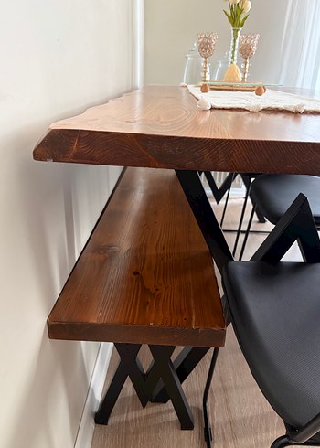 Koyu Kahverengi Ahşap Masa - Görsel 3