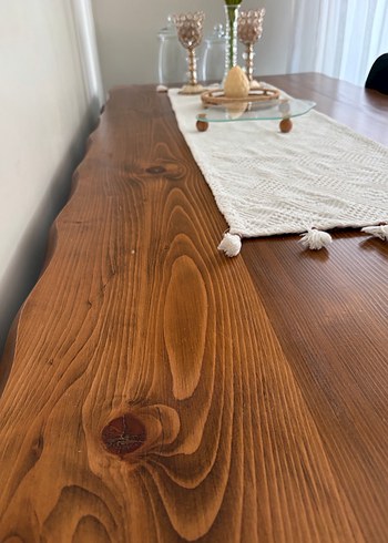 Koyu Kahverengi Ahşap Masa - Görsel 2