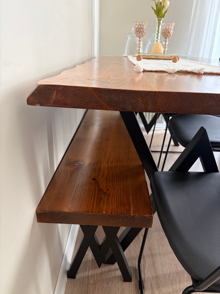 Koyu Kahverengi Ahşap Masa - Görsel 3