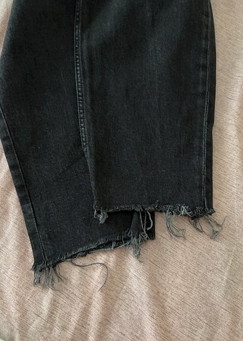 Gri Denim Midi Boy Bol Kesim Kadın Jean - Görsel 3