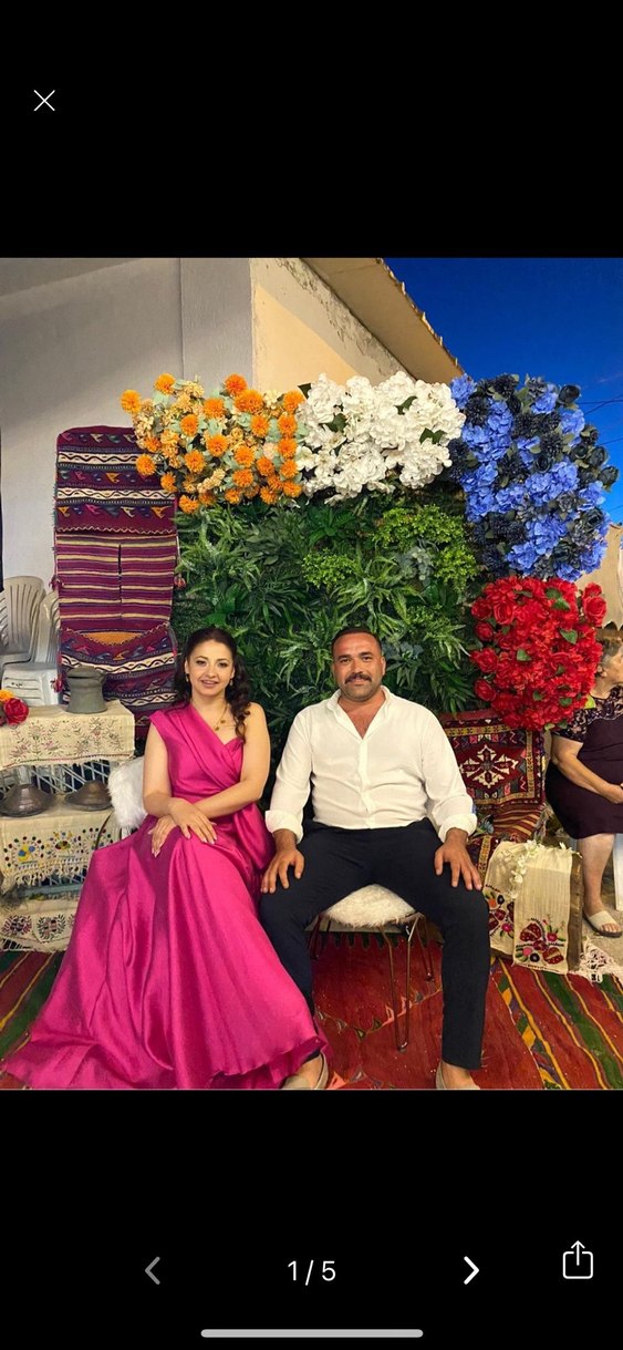 Parlak Pembe Drapeli Uzun Kadın Abiye - Görsel 5