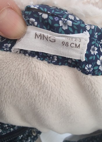 Kız Çocuk Mavi Desenli Düğmeli Mont - Görsel 3