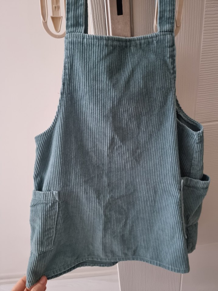 Düğmeli Kolsuz Kot Kız Elbisesi - Görsel 2