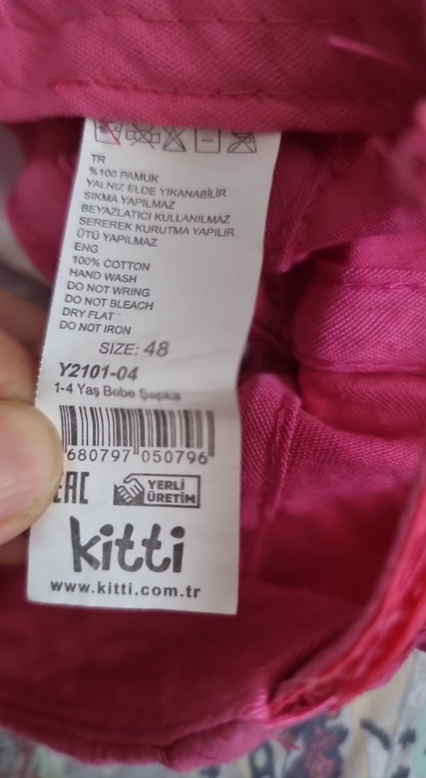 Pembe Yıldız Desenli bebek şapkası - Görsel 4