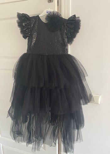 Kız Çocuk Siyah Kat Kat Tül Elbise - Görsel 3