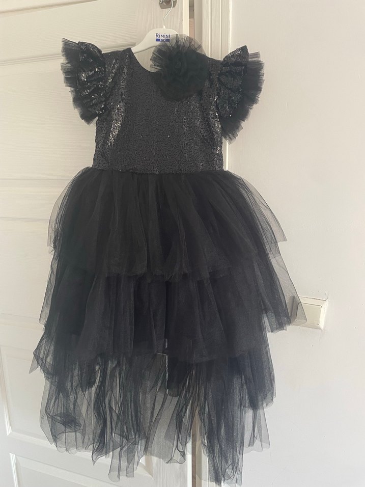 Kız Çocuk Siyah Kat Kat Tül Elbise - Görsel 3