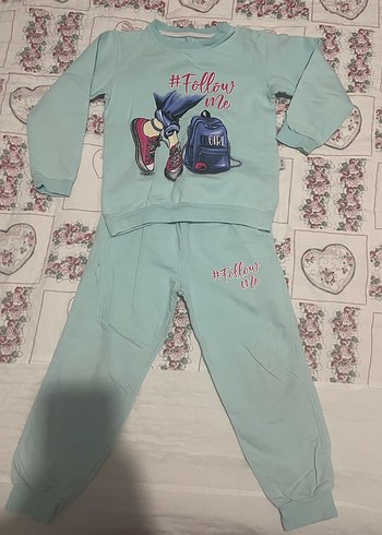 Kız Çocuk Pembe Pamuklu Uzun Kollu Pijama Takımı - Görsel 4